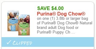 purina naturals dog chow $4 coupon