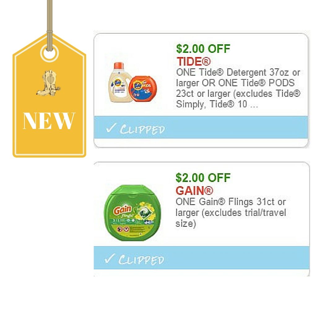 NEW TIDE AND GAIN COUPONS