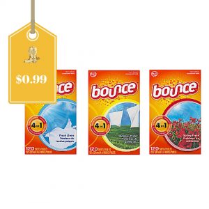 bounce dryer sheets $0.99 kmart double coupon deal