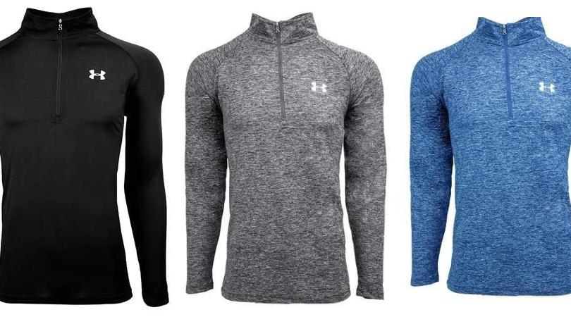 under armour training tech half zip warm up top in grey