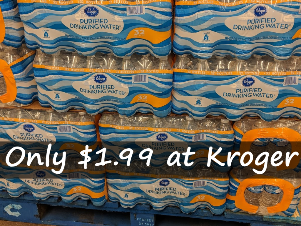 Kroger Bottled Water 32 pk. Only $1.99 at Kroger Mega Sale (Just $0.06 per  Bottle)!