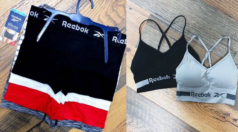 Reebok Women's Seamless Bralette 2-Pack + Reebok Women's Seamless Boyshort  Underwear 4-Pack